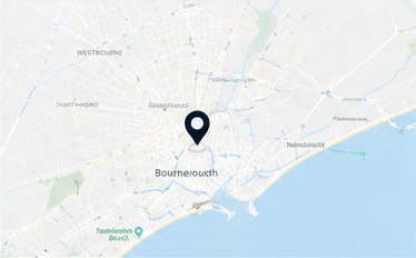 Map showing Bournemouth, Dorset